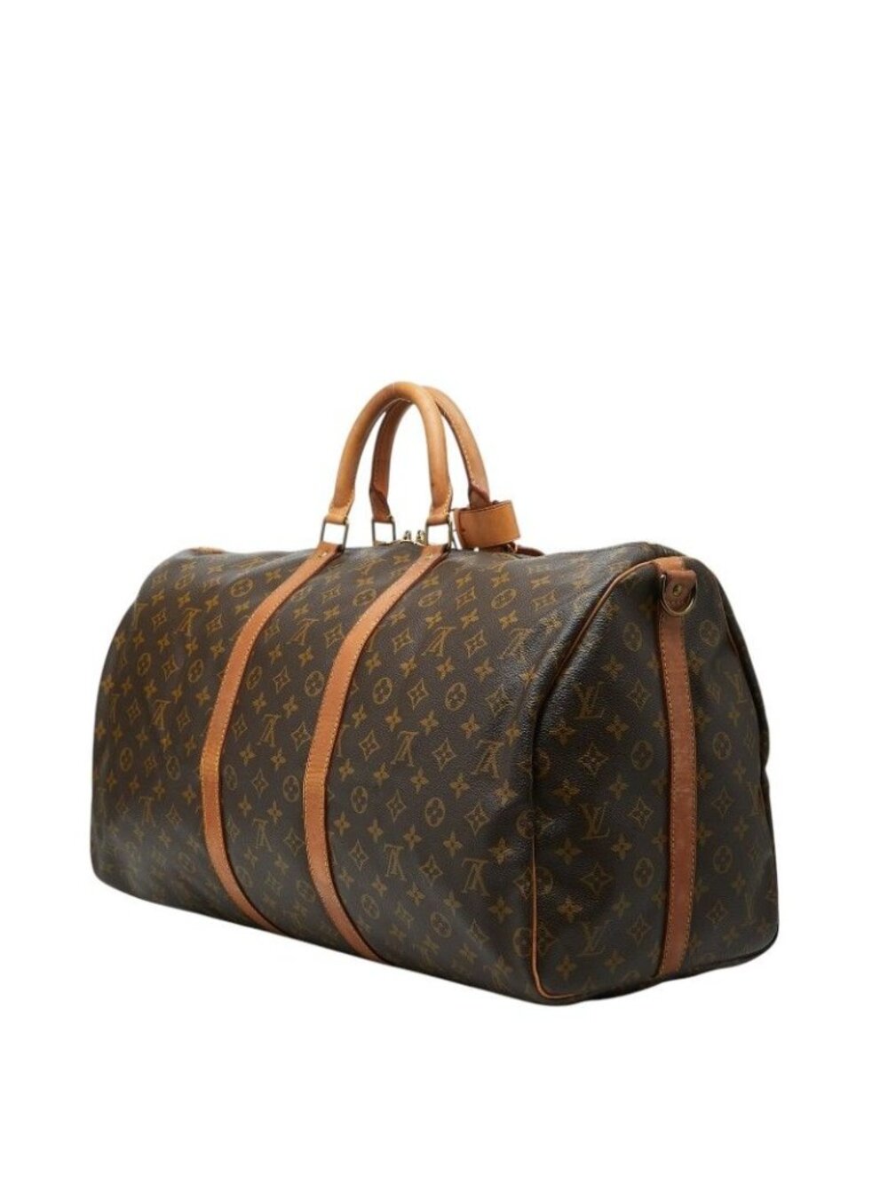 Louis Vuitton Monogram Keepall Bandouliere 55 Boston Bag 2-Way Brown Leather - Picture 2 of 10